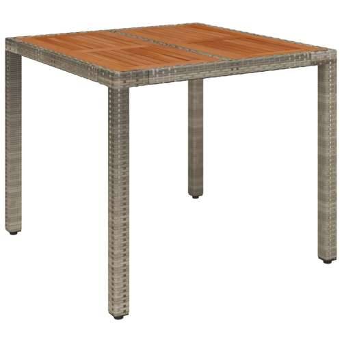 Vrtna garnitura - 3-dijelni vrtni blagovaonski set sivi od poliratana - Siva Dužina stola 90 cm 2 Cijena