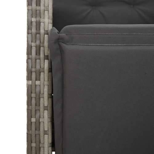 Vrtna garnitura - 3-dijelni vrtni blagovaonski set sivi od poliratana - Siva Dužina stola 90 cm 2 Cijena