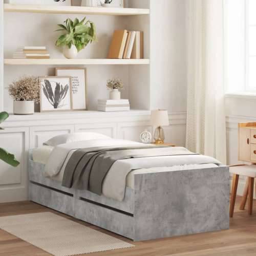 Okvir kreveta s ladicama siva boja betona 90x190 cm Beton siva 90 x 190 cm Cijena