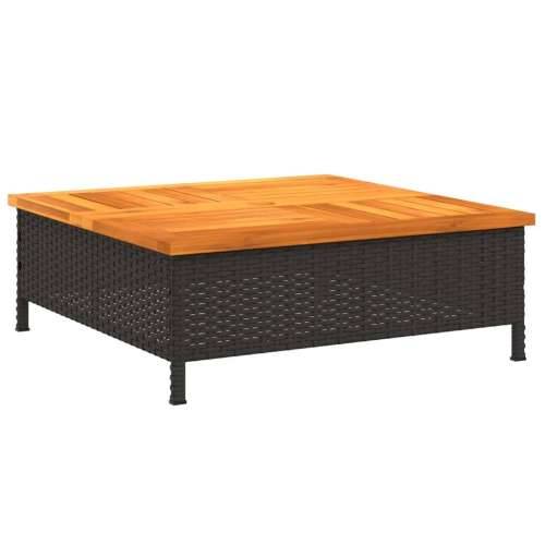 Pokrov za bazu suncobrana crni 70x70x25 cm poliratan i bagrem - Crna 1 Cijena