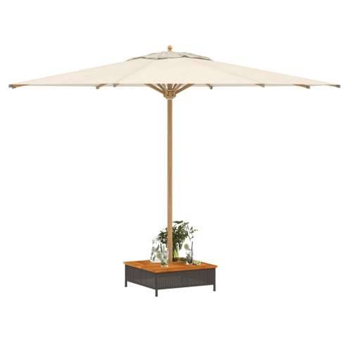 Pokrov za bazu suncobrana crni 70x70x25 cm poliratan i bagrem - Crna 1 Cijena