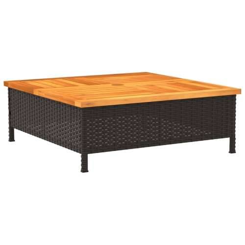 Pokrov za bazu suncobrana crni 70x70x25 cm poliratan i bagrem - Crna 1 Cijena