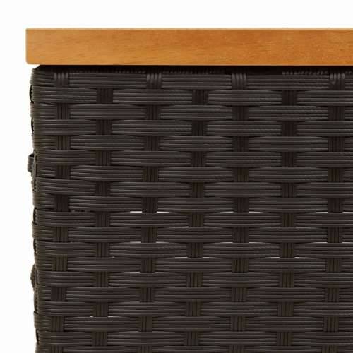 Pokrov za bazu suncobrana crni 70x70x25 cm poliratan i bagrem - Crna 1 Cijena