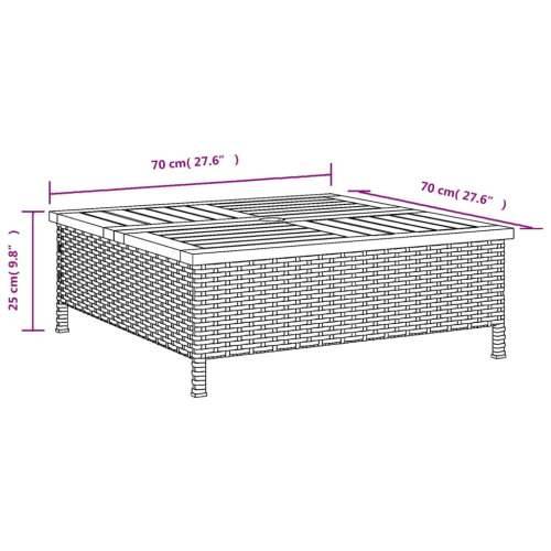 Pokrov za bazu suncobrana crni 70x70x25 cm poliratan i bagrem - Crna 1 Cijena