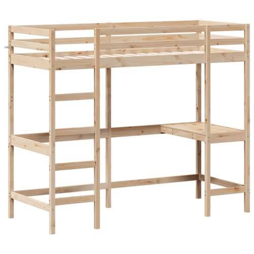 Krevet na kat s radnim stolom 75x190 cm od masivne borovine - Prirodna 75 x 190 cm Cijena