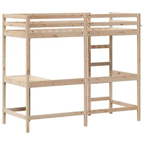 Krevet na kat s radnim stolom 75x190 cm od masivne borovine - Prirodna 75 x 190 cm Cijena