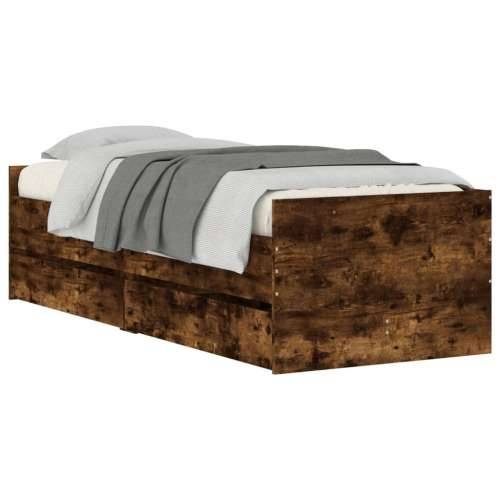 Okvir kreveta s ladicama boja dimljenog hrasta 90 x 190 cm - Dimljeni hrast 90 x 190 cm Cijena