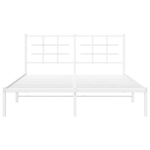 Metalni okvir za krevet s uzglavljem bijeli 160x200 cm - Bijela 160 x 200 cm s uzglavljem Cijena
