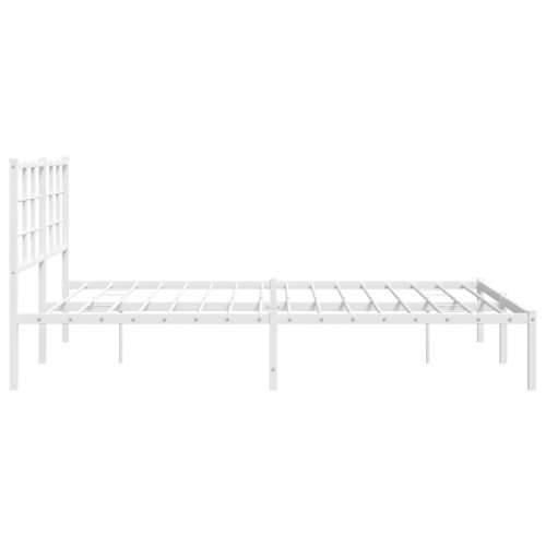 Metalni okvir za krevet s uzglavljem bijeli 160x200 cm - Bijela 160 x 200 cm s uzglavljem Cijena