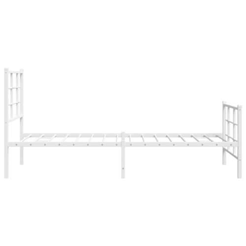 Metalni okvir kreveta uzglavlje i podnožje bijeli 75x190 cm - Bijela 75 x 190 cm s uzglavljem i podnožjem Cijena