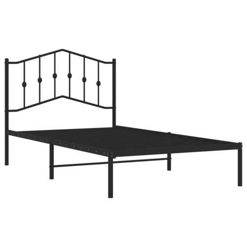 Metalni okvir za krevet s uzglavljem crni 100x190 cm - Crna 100 x 190 cm s uzglavljem Cijena