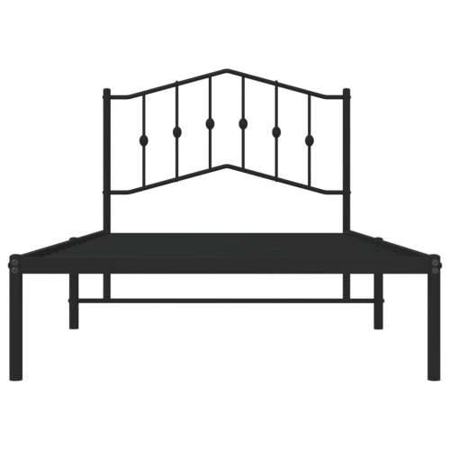 Metalni okvir za krevet s uzglavljem crni 100x190 cm - Crna 100 x 190 cm s uzglavljem Cijena