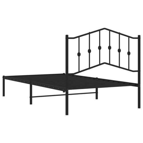 Metalni okvir za krevet s uzglavljem crni 100x190 cm - Crna 100 x 190 cm s uzglavljem Cijena