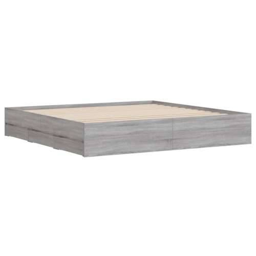 Okvir za krevet s ladicama boja hrasta 160x200 cm drveni - Sivi hrast sonoma 160 x 200 cm Cijena