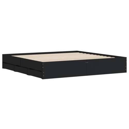 Okvir kreveta s ladicama crni 160x200 cm konstruirano drvo - Crna 160 x 200 cm Cijena