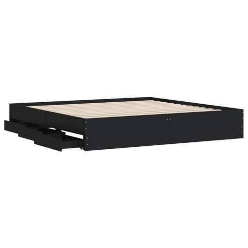 Okvir kreveta s ladicama crni 160x200 cm konstruirano drvo - Crna 160 x 200 cm Cijena