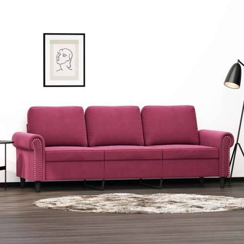 Trosjed crvena boja vina 180 cm baršunasti - boja crnog vina 180 cm Cijena