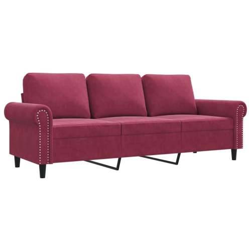 Trosjed crvena boja vina 180 cm baršunasti - boja crnog vina 180 cm Cijena