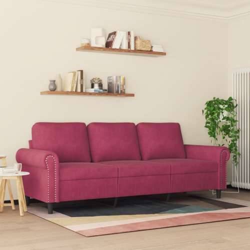 Trosjed crvena boja vina 180 cm baršunasti - boja crnog vina 180 cm Cijena