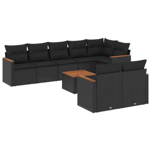 Vrtna garnitura - 3-dijelni set vrtnih sofa s jastucima crni od poliratana Crna Sa stolom 1 Cijena