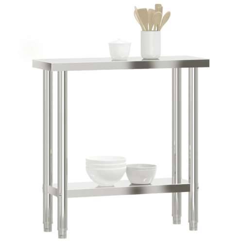 Kuhinjski radni stol 82,5x30x85 cm od nehrđajućeg čelika Cijena