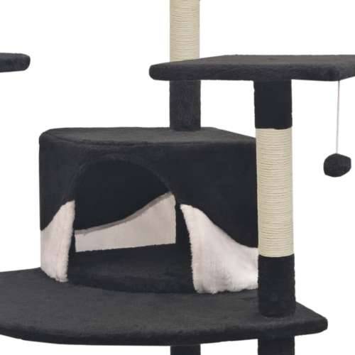 Penjalica za mačke sa stupovima za grebanje od sisala 203 cm crna i bijela Cijena