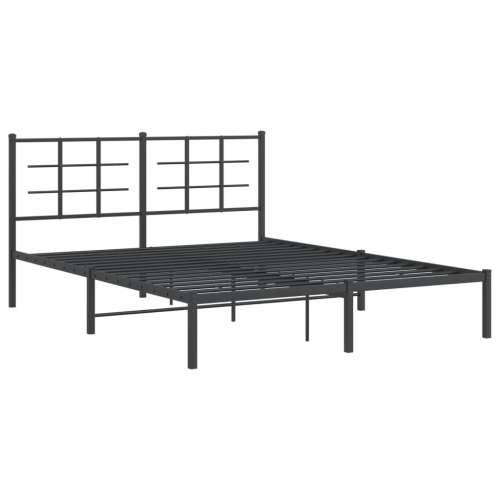 Metalni okvir za krevet s uzglavljem crni 160x200 cm - Crna 160 x 200 cm s uzglavljem Cijena