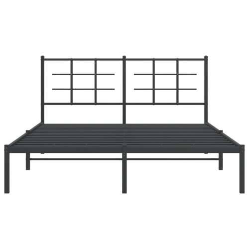 Metalni okvir za krevet s uzglavljem crni 160x200 cm - Crna 160 x 200 cm s uzglavljem Cijena