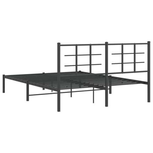 Metalni okvir za krevet s uzglavljem crni 160x200 cm - Crna 160 x 200 cm s uzglavljem Cijena