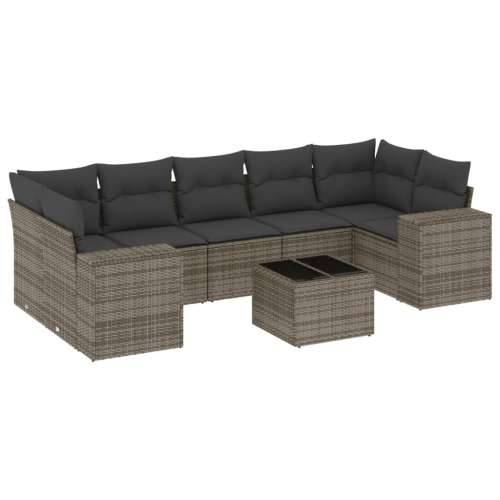 Vrtna garnitura - 8-dijelni set vrtnih sofa od poliratana s jastucima sivi - siva i tamnosiva 1 Cijena