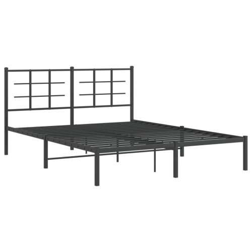 Metalni okvir za krevet s uzglavljem crni 150x200 cm - Crna 150 x 200 cm s uzglavljem Cijena