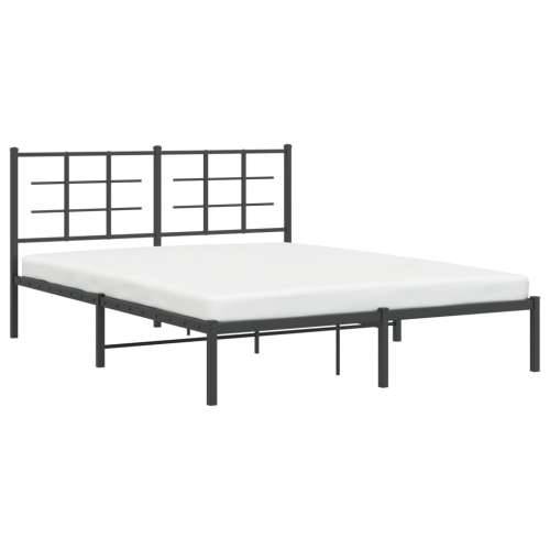 Metalni okvir za krevet s uzglavljem crni 150x200 cm - Crna 150 x 200 cm s uzglavljem Cijena