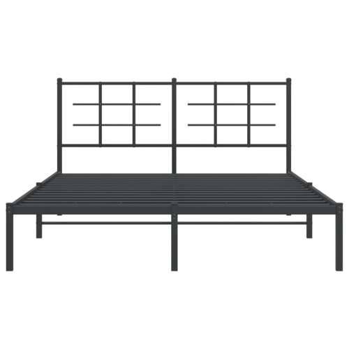Metalni okvir za krevet s uzglavljem crni 150x200 cm - Crna 150 x 200 cm s uzglavljem Cijena