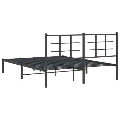 Metalni okvir za krevet s uzglavljem crni 150x200 cm - Crna 150 x 200 cm s uzglavljem Cijena