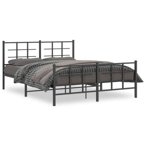 Metalni okvir kreveta uzglavlje i podnožje crni 160x200 cm - Crna 160 x 200 cm s uzglavljem i podnožjem Cijena