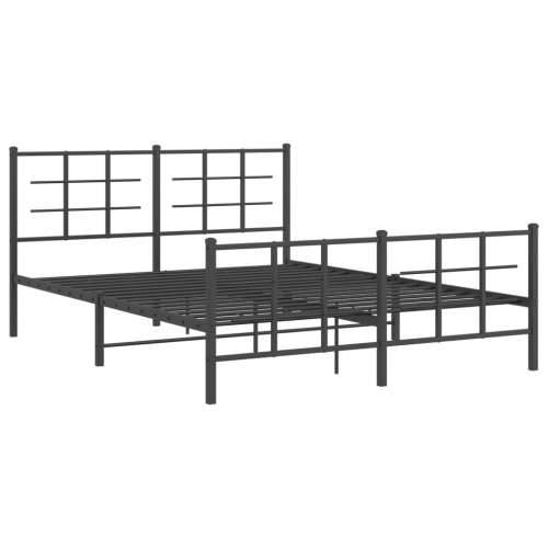 Metalni okvir kreveta uzglavlje i podnožje crni 160x200 cm - Crna 160 x 200 cm s uzglavljem i podnožjem Cijena