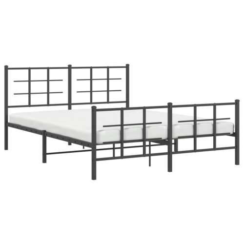 Metalni okvir kreveta uzglavlje i podnožje crni 160x200 cm - Crna 160 x 200 cm s uzglavljem i podnožjem Cijena