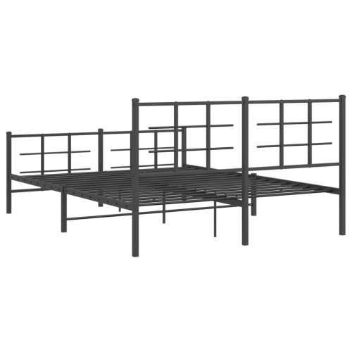 Metalni okvir kreveta uzglavlje i podnožje crni 160x200 cm - Crna 160 x 200 cm s uzglavljem i podnožjem Cijena
