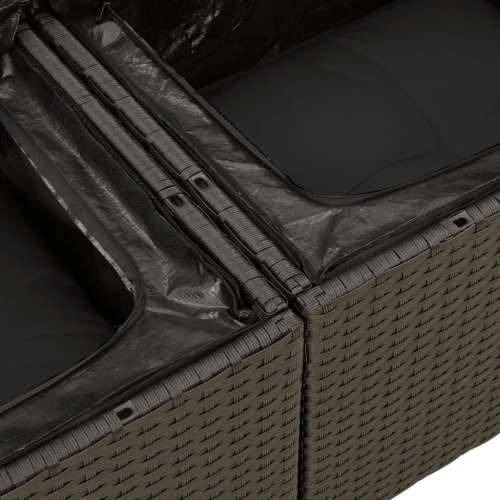 Vrtna garnitura - 4-dijelni set vrtnih sofa od poliratana s jastucima crni - Crna 1 Cijena