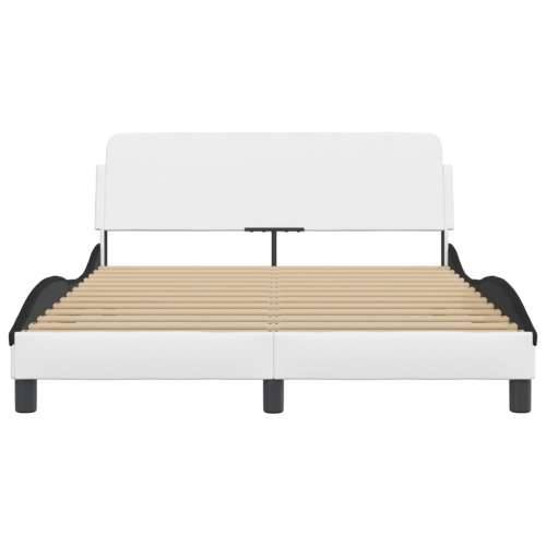 Okvir kreveta s uzglavljem crno-bijeli 120x200 cm umjetna koža - Bijela i crna 120 x 200 cm Cijena