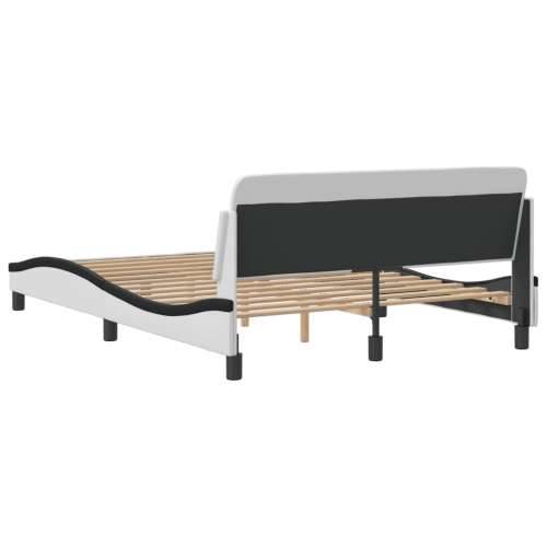 Okvir kreveta s uzglavljem crno-bijeli 120x200 cm umjetna koža - Bijela i crna 120 x 200 cm Cijena