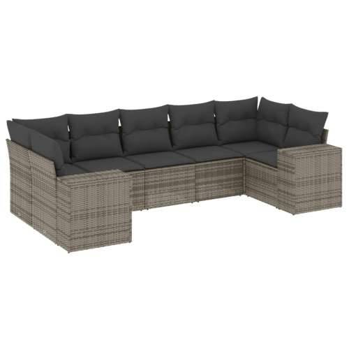 Vrtna garnitura - 7-dijelni set vrtnih sofa sivi od poliratana - siva i tamnosiva 1 Cijena