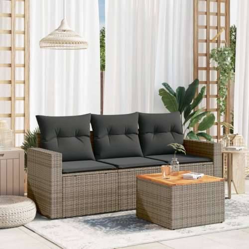 Vrtna garnitura - 4-dijelni set vrtnih sofa od poliratana s jastucima sivi - siva i tamnosiva 1 Cijena