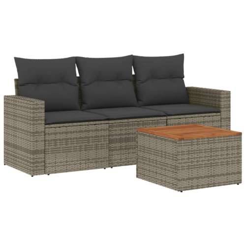 Vrtna garnitura - 4-dijelni set vrtnih sofa od poliratana s jastucima sivi - siva i tamnosiva 1 Cijena