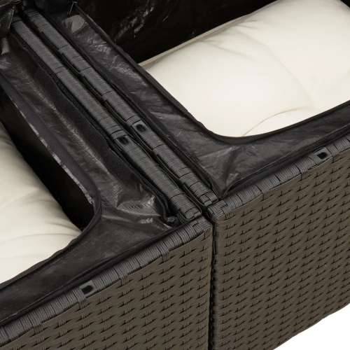Vrtna garnitura - 8-dijelni set vrtnih sofa od poliratana s jastucima crni - Crna i krem 1 Cijena
