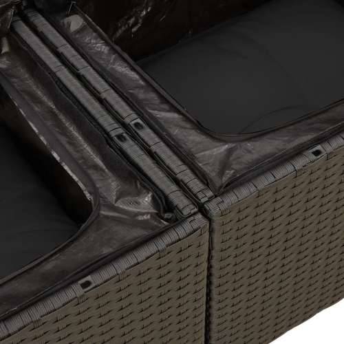 Vrtna garnitura - 12-dijelni set vrtnih sofa od poliratana s jastucima crni - Crna 1 Cijena