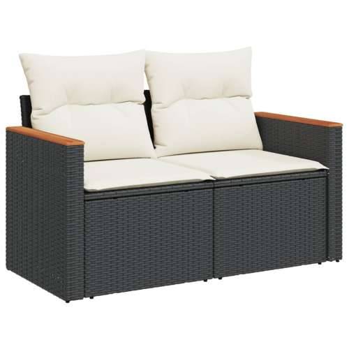 Vrtna garnitura - 12-dijelni set vrtnih sofa od poliratana s jastucima crni - Crna i krem Bez stola 1 Cijena