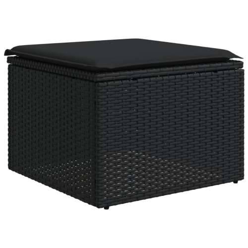 Vrtna garnitura - 10-dijelni set vrtnih sofa s jastucima crni od poliratana - Crna Sa stolom 1 Cijena