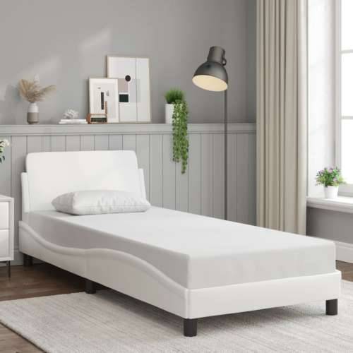 Okvir za krevet s uzglavljem bijeli 80 x 200 cm od umjetne kože - Bijela 80 x 200 cm Cijena