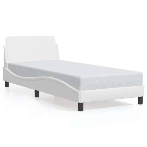 Okvir za krevet s uzglavljem bijeli 80 x 200 cm od umjetne kože - Bijela 80 x 200 cm Cijena